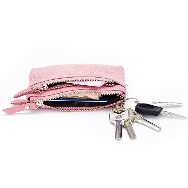 Coin Purse Ladies Wallet Mini Soft Leather Hand Bag Small Wallet Key Case Coin Case Card Case Short Zipper Pouch