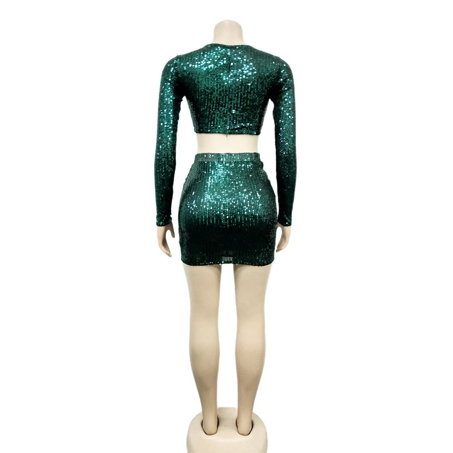 Coldker Glitter Sexy Sequin Dress Women Party Night Club Bodycon Dress Long Sleeve Birthday Outfits for Women Elegant Christmas
