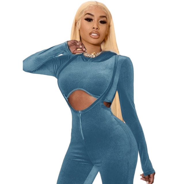 Coldker Winter Velvet Two 2 Piece Set Sweatsuits Tracksuit For Women Outfits Long Sleeve Crop Top Pants Suits Matching Sets