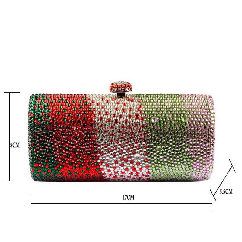 Colorful Bling Crystal Clutch Handbag Luxury Evening Bags Wedding Handbag Ladies Dress Purse Rhinestone Clutch For Woman