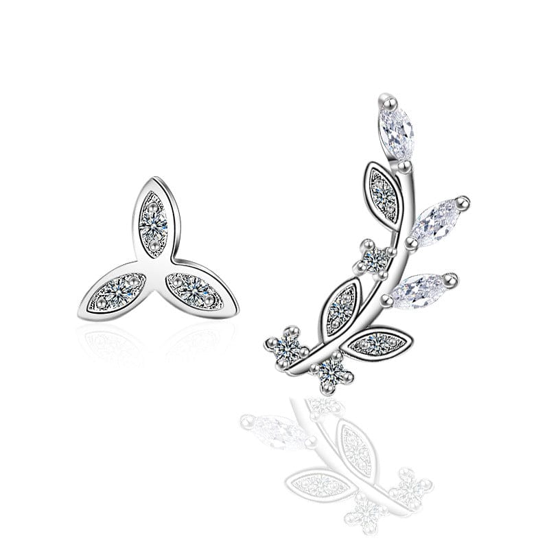 Copper White gold plated New Vintage Leaves Earrings for Women Beautiful Tree Leave Earrings or Like Feather Earrings Ear Clip
