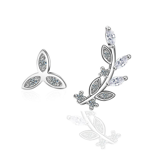 Copper White gold plated New Vintage Leaves Earrings for Women Beautiful Tree Leave Earrings or Like Feather Earrings Ear Clip
