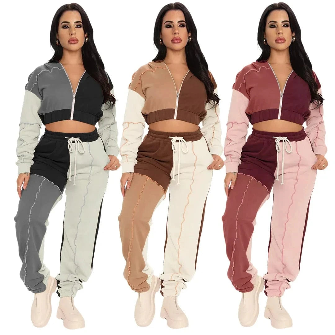 Cotton Jogger Sets Women Thick Woman Jog Suit Track Suit Sports Matching Sweat Set Thick Material 2pc Winter Sets