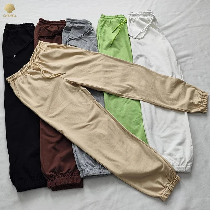 Cotton Terry Women Crop hoodie+ Jogger two piece casual wear set 260gsm breathable Cropped hoodies with Sweatpants