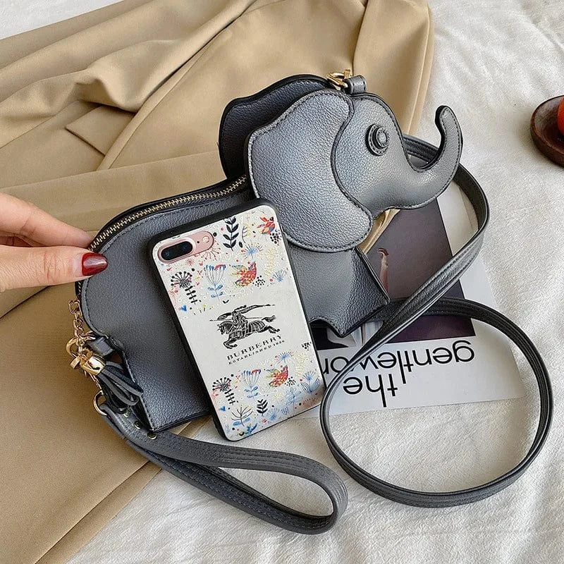 Creative Fun Elephant Shape Bag Female New Cute Cartoon Shoulder Portable Handbag Personality Female Bag Geek Coin Purses