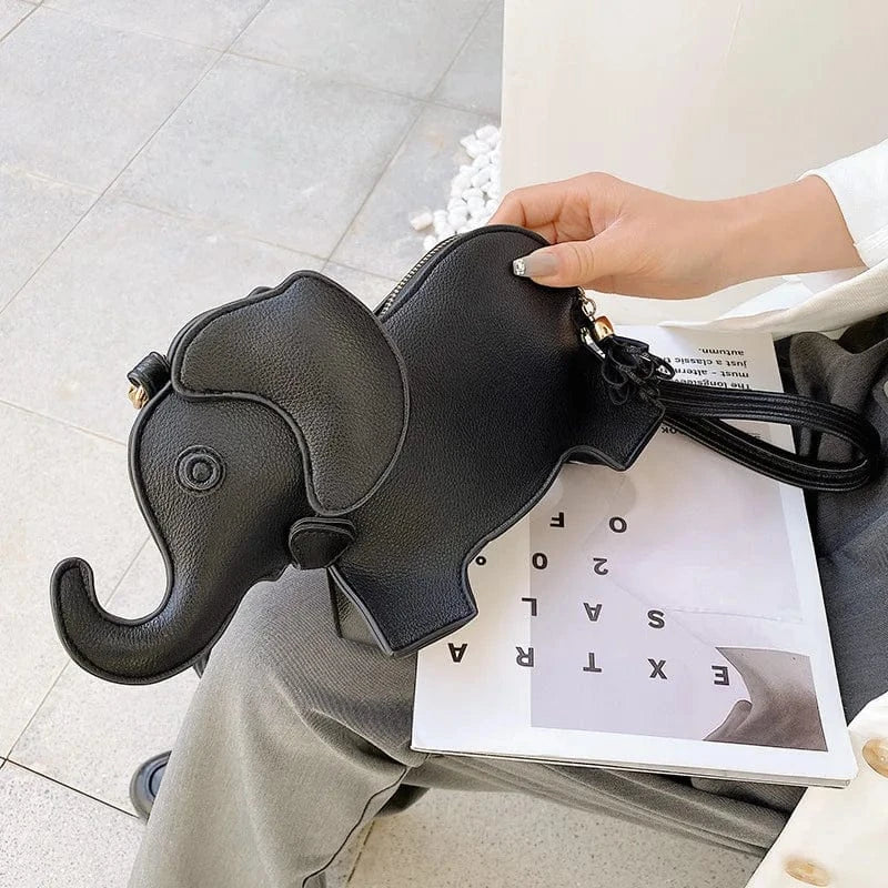 Creative Fun Elephant Shape Bag Female New Cute Cartoon Shoulder Portable Handbag Personality Female Bag Geek Coin Purses