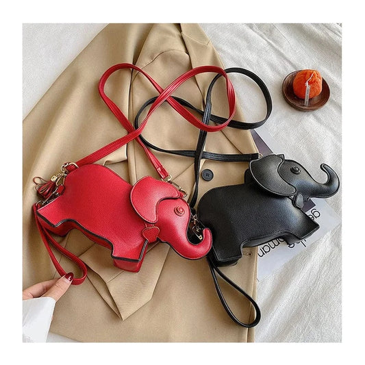 Creative Fun Elephant Shape Bag Female New Cute Cartoon Shoulder Portable Handbag Personality Female Bag Geek Coin Purses