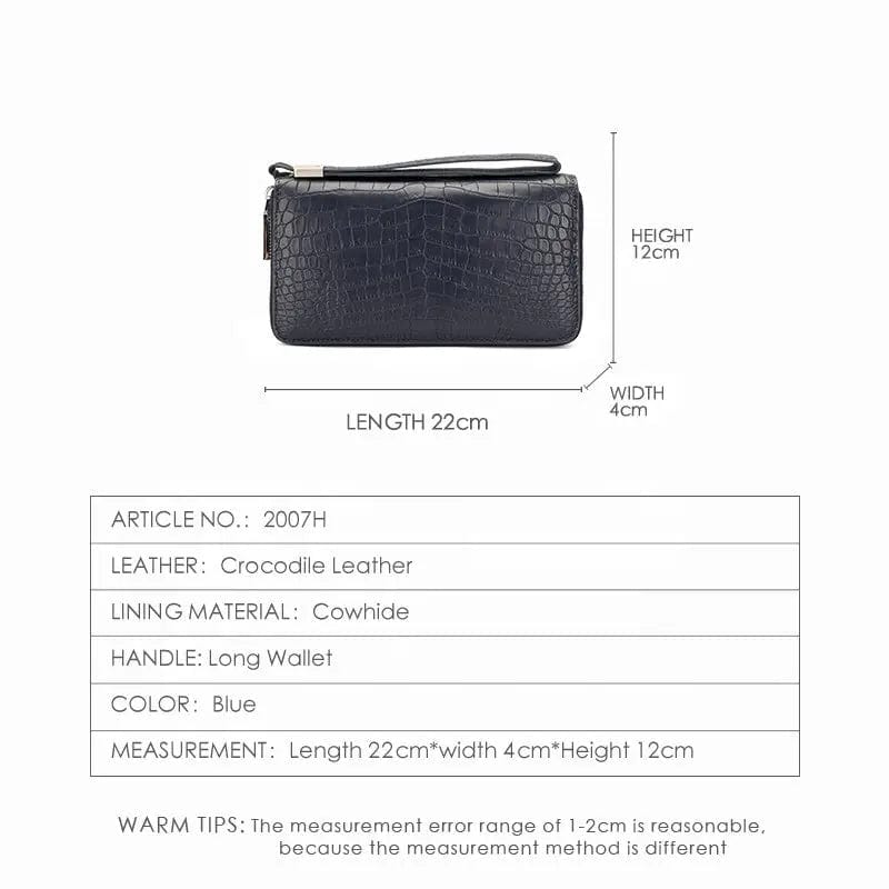 Crocodile skin leather wallet carteiras de couro masculina billetera de cuero de cocodrilo
