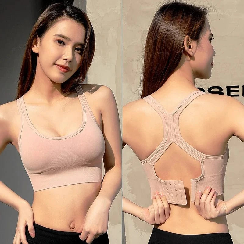 Cross Shoulder Straps Seamless Wirefree Sujetador Deportivo Fitness Gym Yoga Bra High Impact Sports Bras For Womens