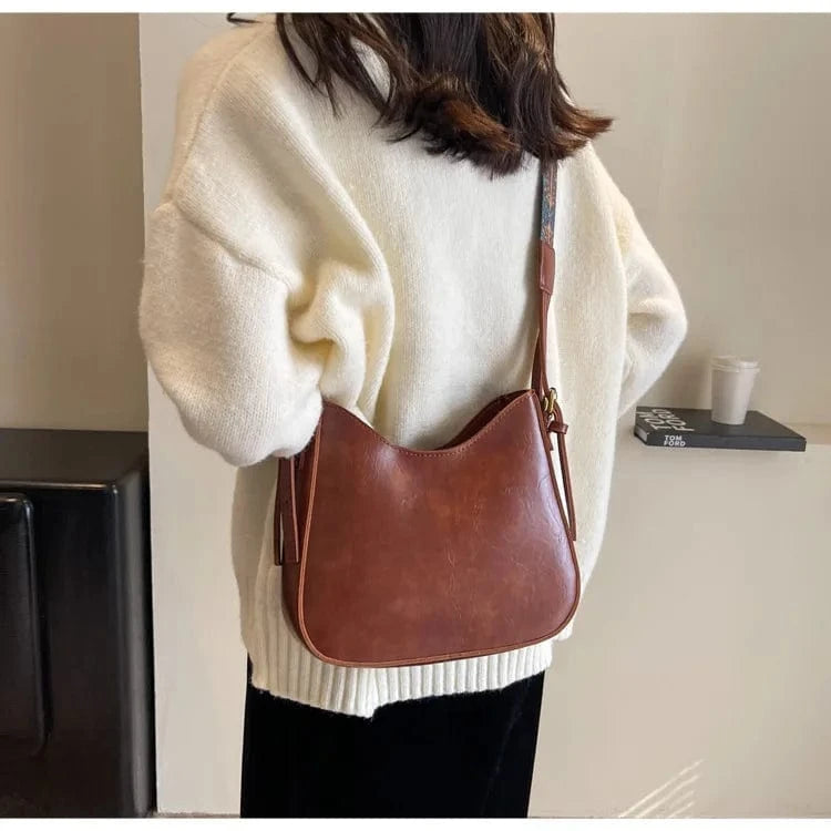 Crossbody Bags for Women Stylish Wide Strap Shoulder Bag PU Leather Daily Use Purses and Handbags with Zipper