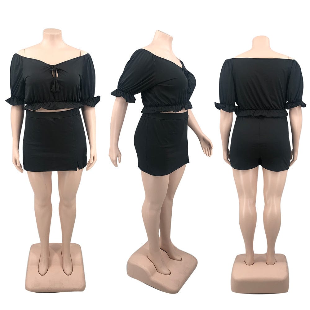 Custom 2022 New Arrival Summer Ladies Two Piece Sets Solid Color Dress Set Casual Skirt Women Clothing Two Piece Skirt Set
