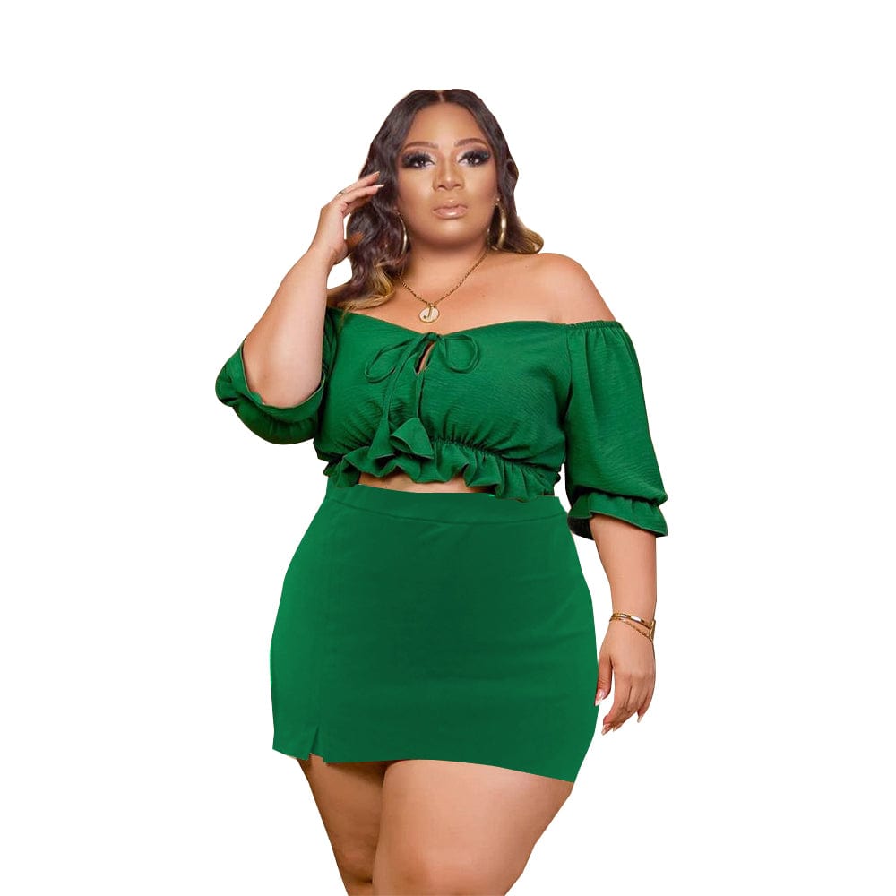 Custom 2022 New Arrival Summer Ladies Two Piece Sets Solid Color Dress Set Casual Skirt Women Clothing Two Piece Skirt Set