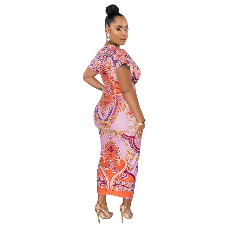 custom african women lady wax digital flower all over print summer vintage sublimation long maxi dress for women floral print