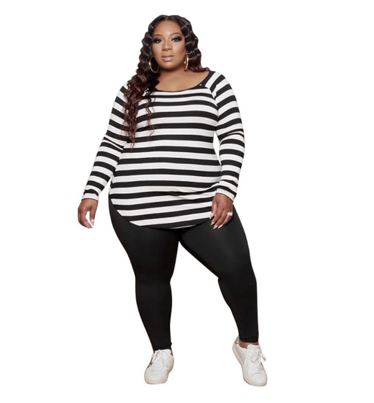 Custom / black Causal Striped Cozy Casual Off-Shoulder 2 Piece Long Sleeve Set Women Fall Sets for Women Two Pieces