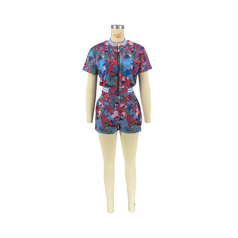 custom cozy summer 2024 women valentines y2k short sleeve zipper jacket crop top and shorts two 2 piece set celebrity outfit