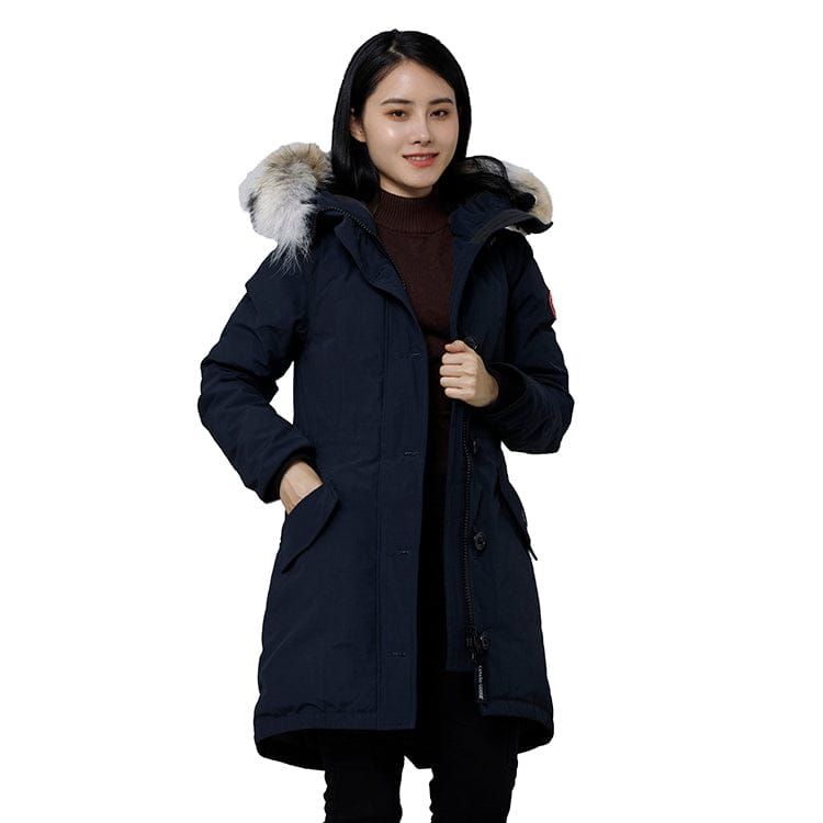 Custom design best woman canadian winter long custom jacket coat hooded winter xxxl woman down parka with hooded collar