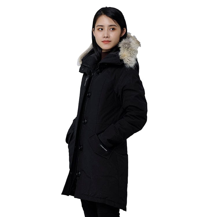 Custom design best woman canadian winter long custom jacket coat hooded winter xxxl woman down parka with hooded collar
