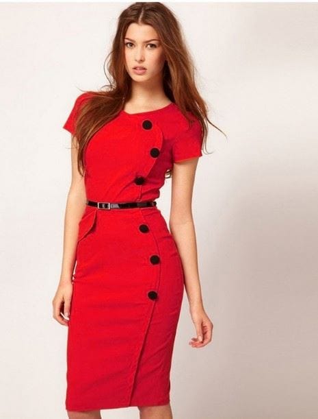 Custom Fashion Women's Formal Elegant Dress With A-line Button Official Pencil Dress Summer Slim Dress Solid Women Fall Kleid