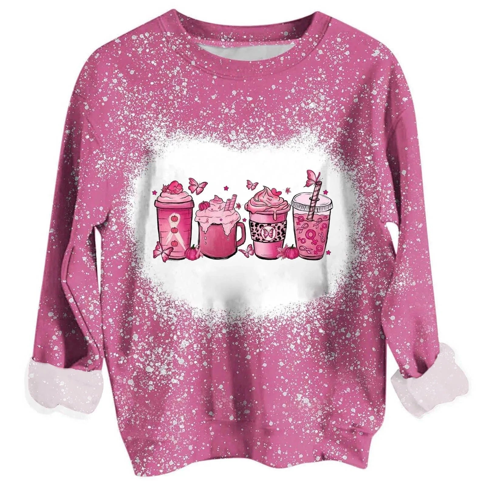 custom Hollamas digital printing sports long sleeve women's leisure fashion all over print crewneck sweatshirt