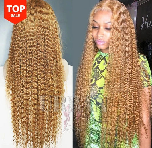 Custom kinky curly brown wig cuticle aligned human hair afro kinky curly lace frontal ombre brown hair wig for women