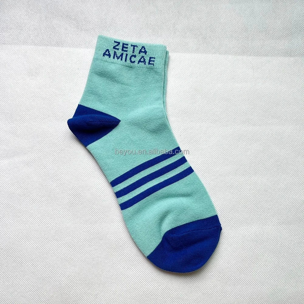 Custom Letter Logo Organization Different Pattern Sorority Personalized Versatile ZOB Cotton Sock Zeta Phi Beta Dove 1920 Socks
