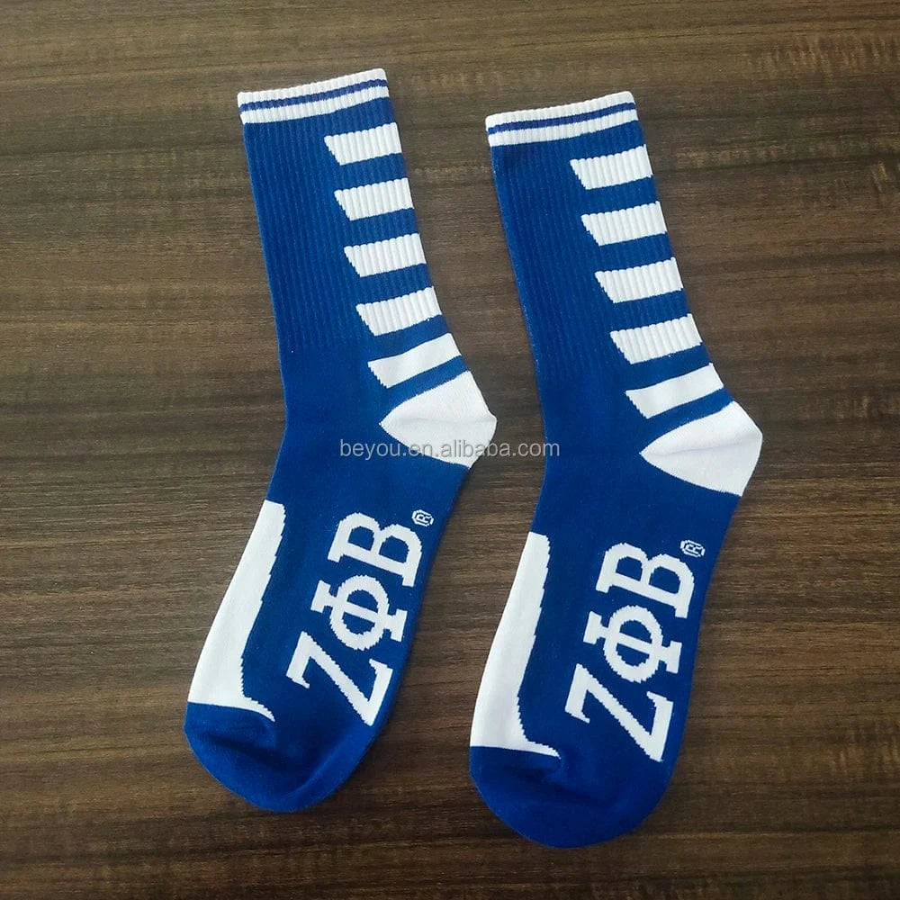 Custom Letter Logo Organization Different Pattern Sorority Personalized Versatile ZOB Cotton Sock Zeta Phi Beta Dove 1920 Socks