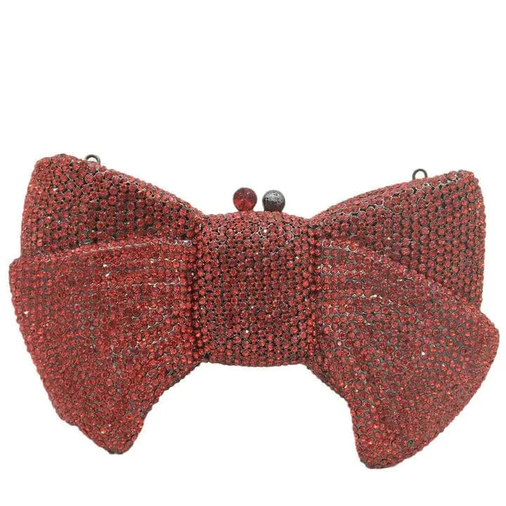 Custom Logo China Supplier bow evening crystal  purses Bow Clutch Bow Shape Clutch