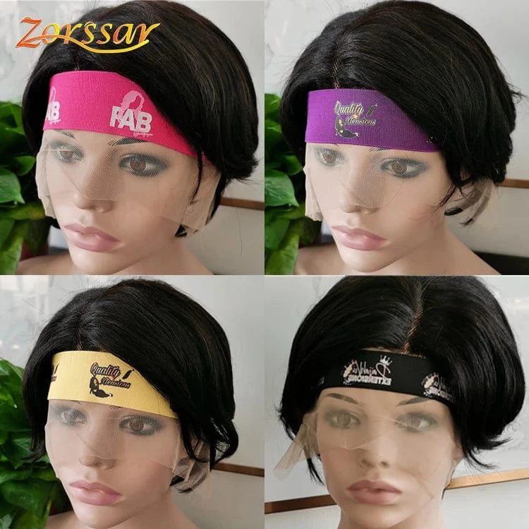 Custom logo designer headband wraps women elastic Adjustable athletic wig Lace Hair melt band