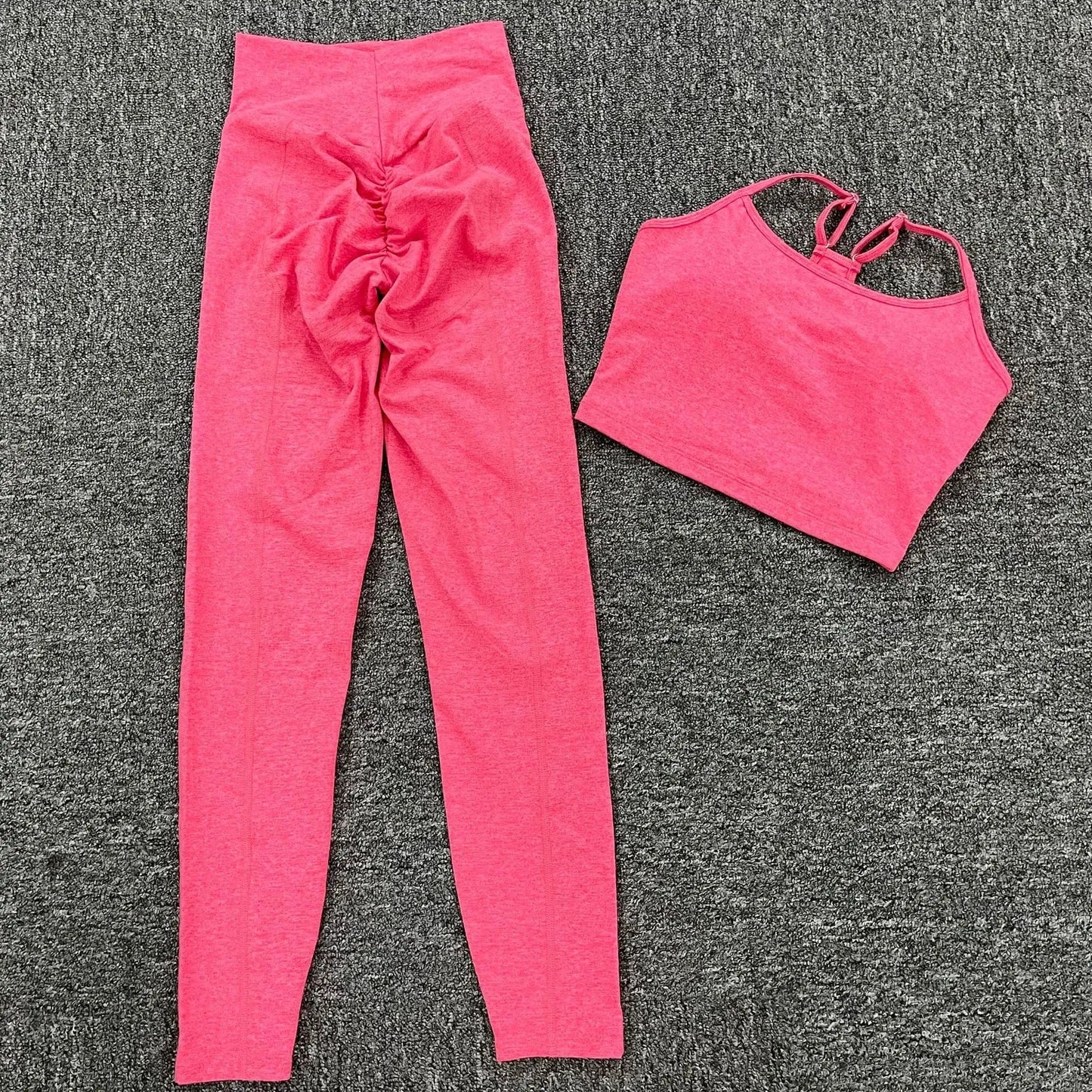 Custom Logo Women two pieces set Sportswear Crop top padded High Waist Leggings Suit Active Wear Athletic Gym Fitness Yoga Sets