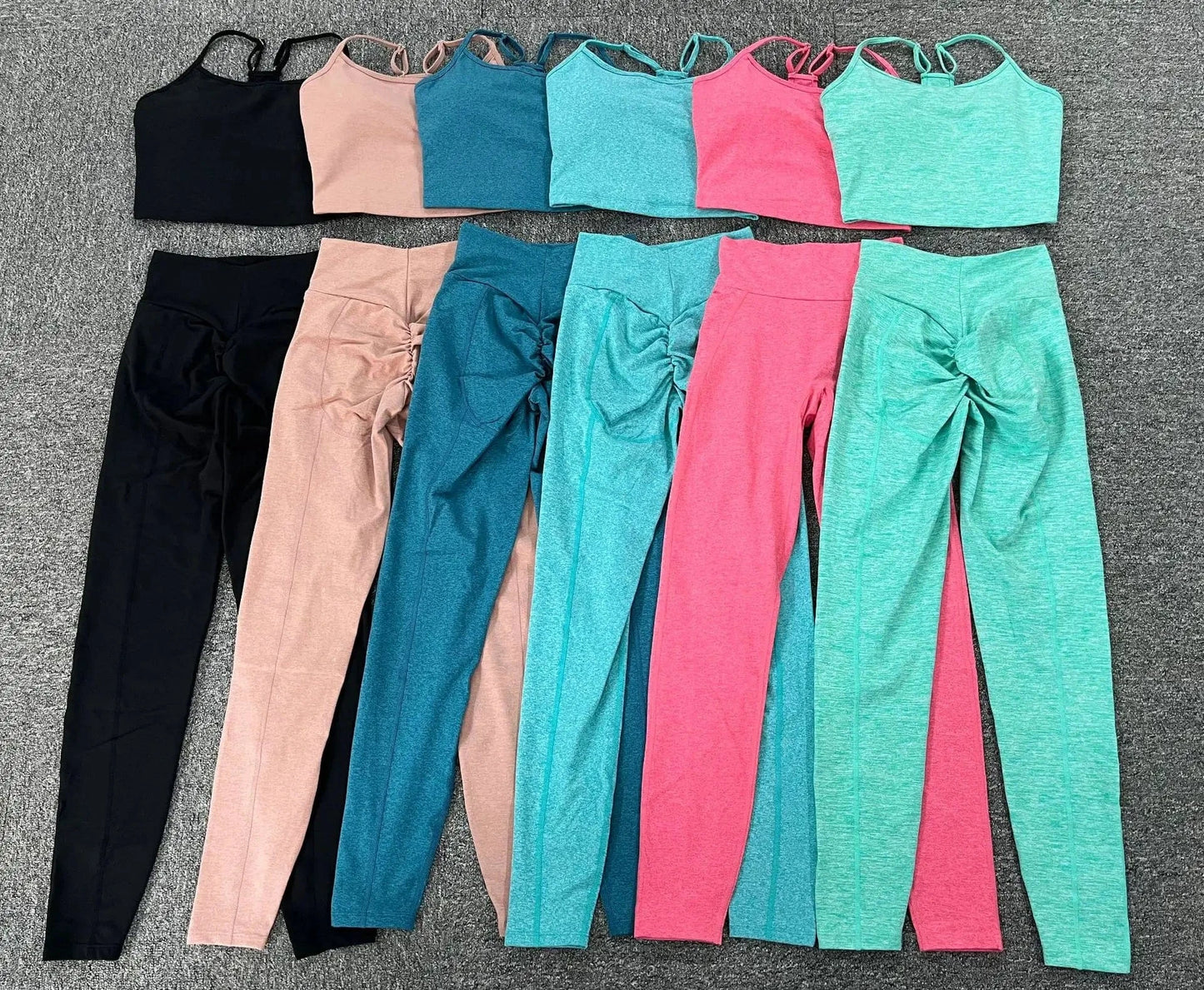 Custom Logo Women two pieces set Sportswear Crop top padded High Waist Leggings Suit Active Wear Athletic Gym Fitness Yoga Sets