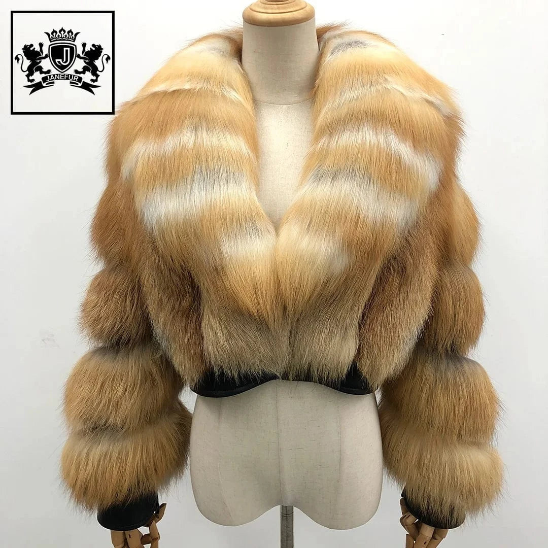 Custom Long and Short Style Fashion Women Fluffy Winter Real Red Fox Fur Coat