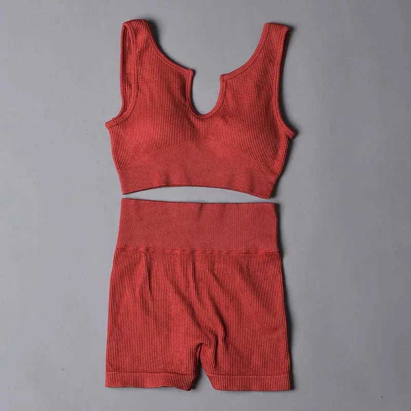 Custom New Solid Color Fashion Two Piece Women Clothing Sexy Yoga Sport Bra Leggings Set Gym Wear Women