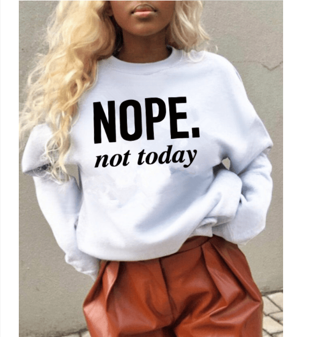 Custom OEM ODM Winter Women Long Sleeve Crew Neck Pullover Letters Print Graphic Sweatshirt