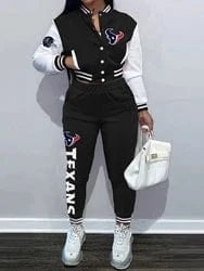 Custom  plus size women's sets sport botton baseball uniforms sweatsuit ladies jacket and pants women two piece set