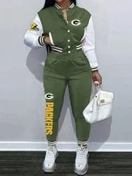 Custom  plus size women's sets sport botton baseball uniforms sweatsuit ladies jacket and pants women two piece set