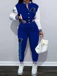 Custom  plus size women's sets sport botton baseball uniforms sweatsuit ladies jacket and pants women two piece set
