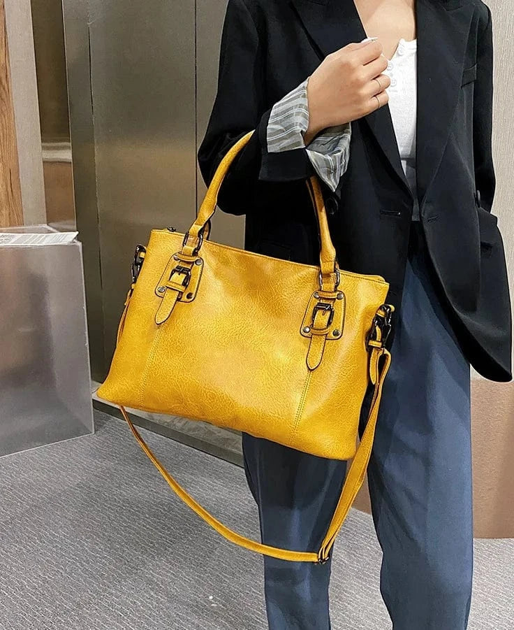 Custom Wholesale Designer Fashion Trends Large Capacity Crossbody Tote  PU Leather Women Handbags