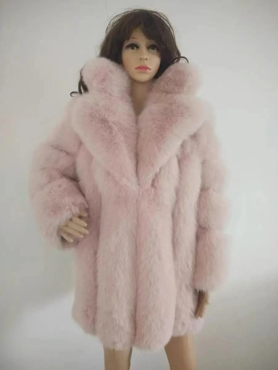 Custom Winter Real Luxury Fur Coats Leather Long Short Coat Jacket For Women Elegant