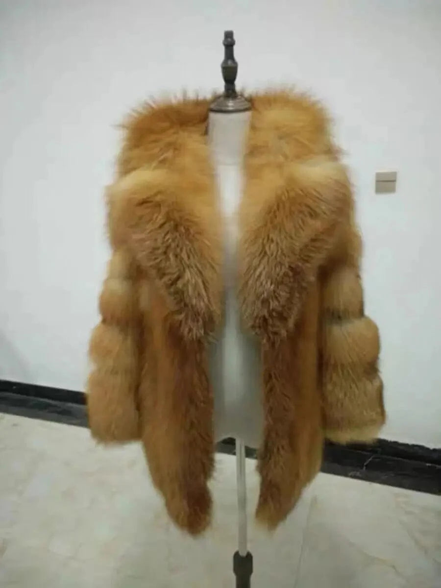 Custom Winter Real Luxury Fur Coats Leather Long Short Coat Jacket For Women Elegant