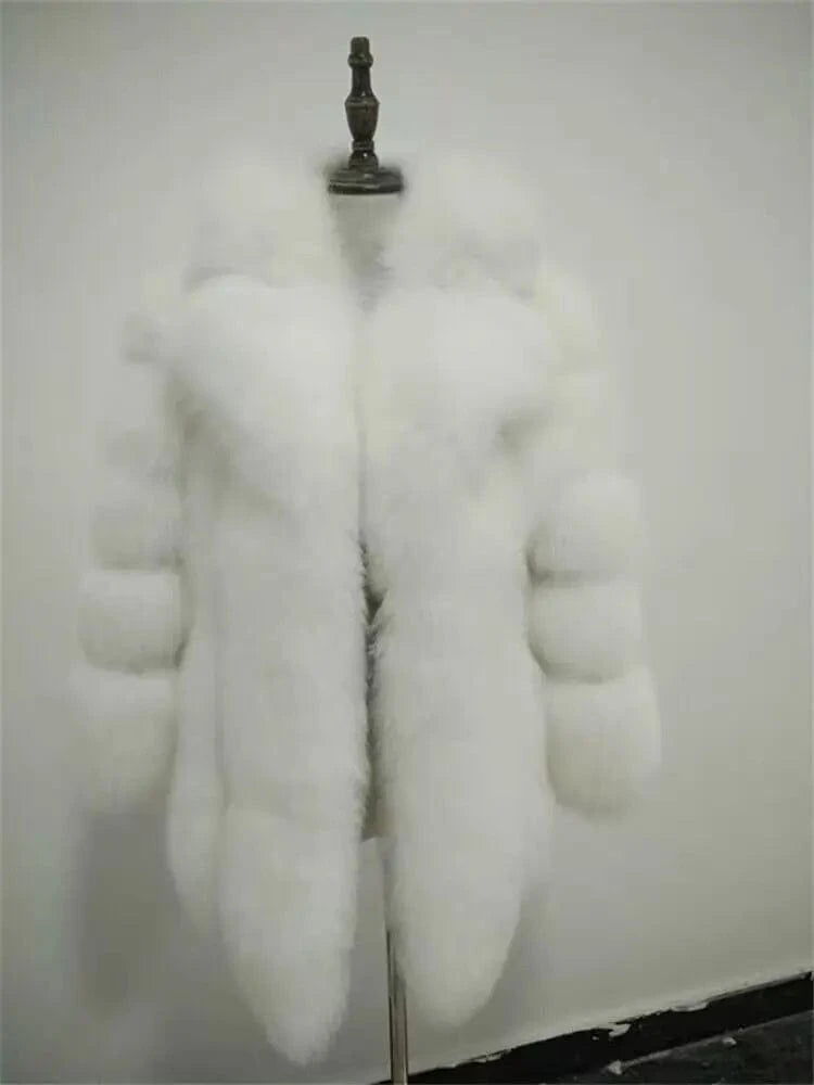 Custom Winter Real Luxury Fur Coats Leather Long Short Coat Jacket For Women Elegant