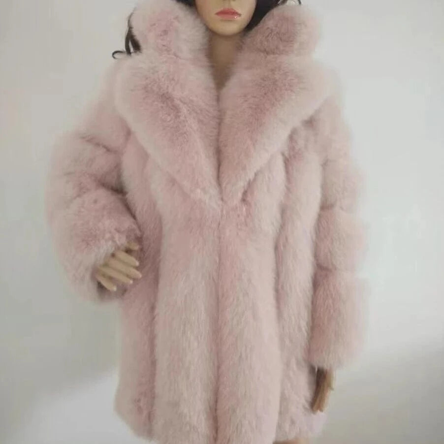 Custom Winter Real Luxury Fur Coats Leather Long Short Coat Jacket For Women Elegant