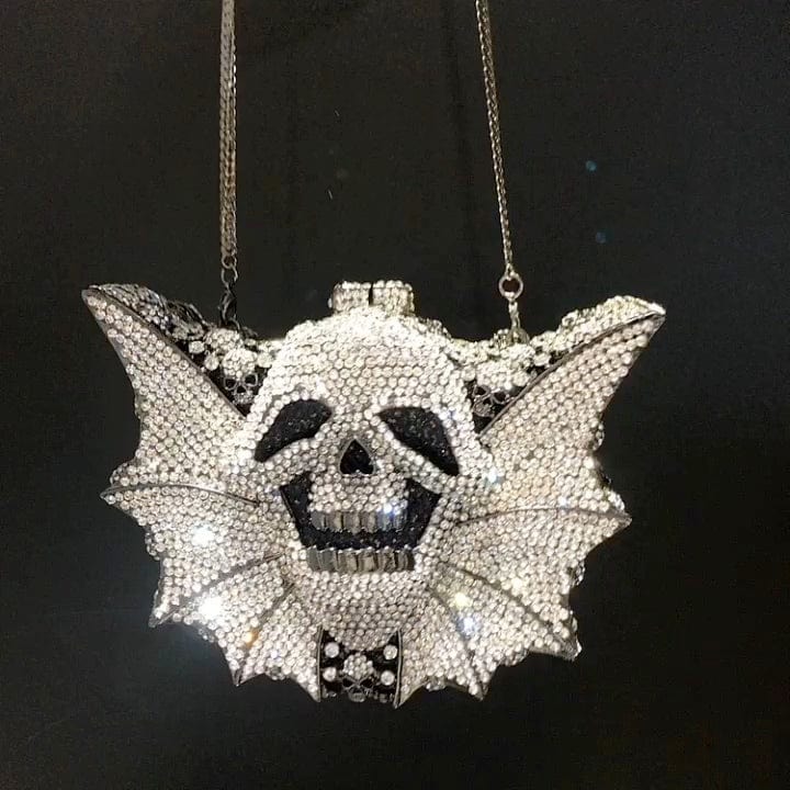 Custom Women bling diamond party skull handbag hand rhinestone Pumpkin ice cream clutch Butterfly owl Swan  purse evening bags