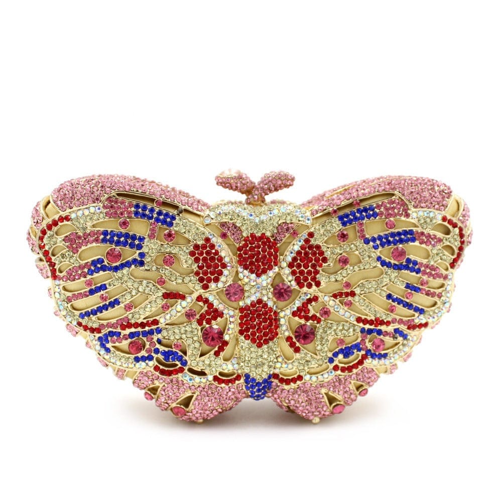 Custom Women bling diamond party skull handbag hand rhinestone Pumpkin ice cream clutch Butterfly owl Swan  purse evening bags
