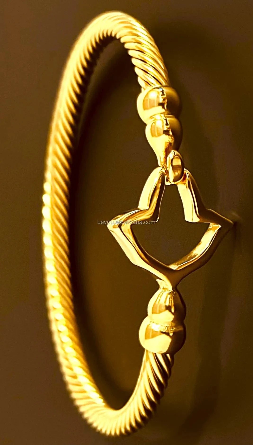 Customize Color Designer Pink Green Pearl Cuff Open Full Bangle Stainless Steel Cable Twist Bracelet Women Wedding Jewelry