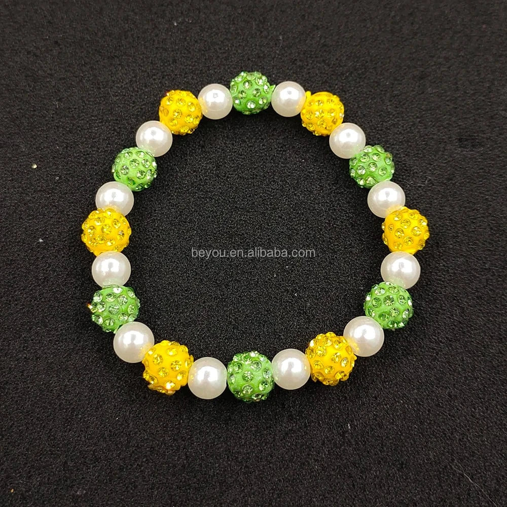 Customized Colorful Round Beads White Pearl Bracelet Bangle Jewelry Accessories Ladies'Party Gift Wholesale