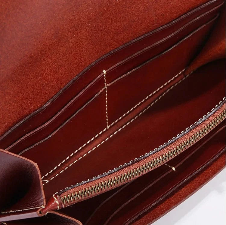 Customized Genuine Leather Long Wallet Handcrafted Vintage Style Multi-Functional Wallet Clutch Bag