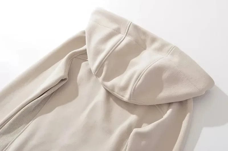Customized logo Cotton Fleece Zip hoodies  Blank Long Sleeve Zip up coat Women Hoodie