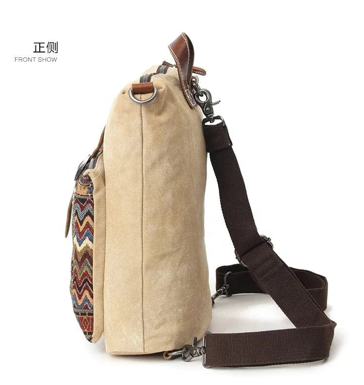 Customized New Ethnic Canvas Backpack For Women National Backpacks Leisure Travel Rucksack Embroidery Student School Bag