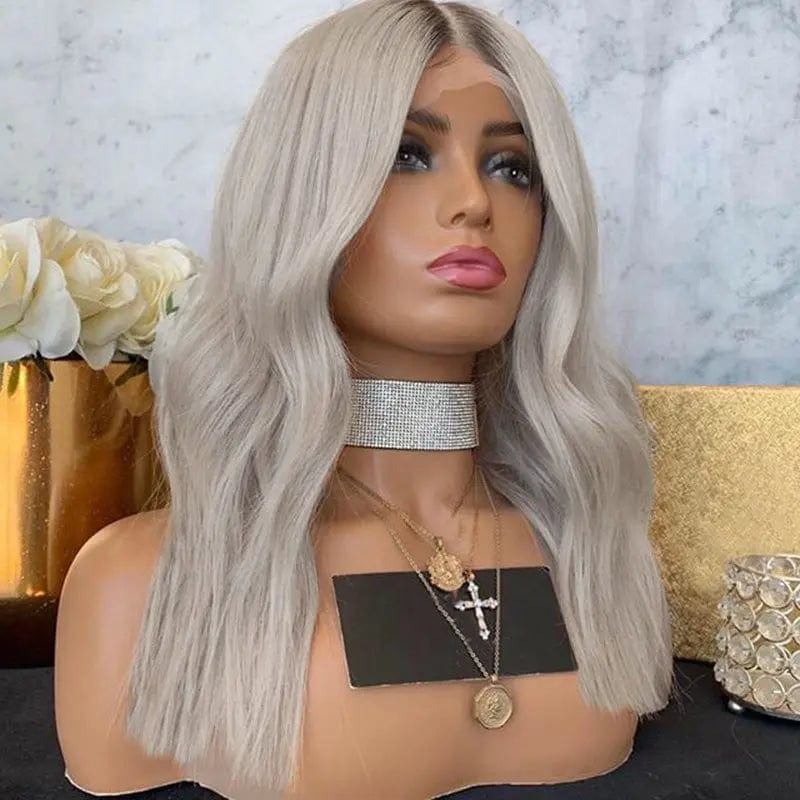 Customized Ombre Silvery Gray Color HD Lace Wave