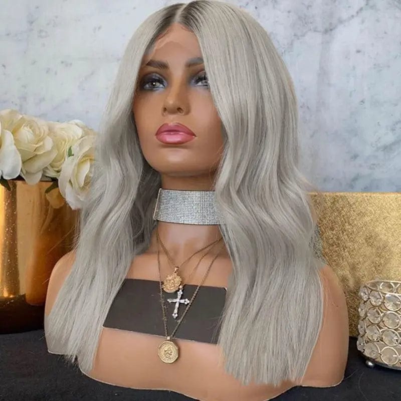 Customized Ombre Silvery Gray Color HD Lace Wave